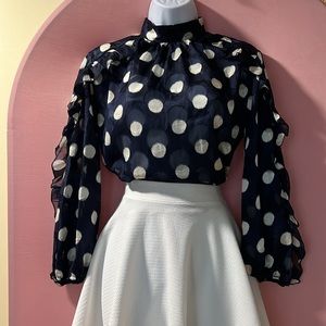 ZARA POLKA DOT  BLOUSE        SIZE S